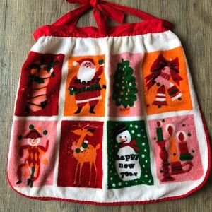 Cute Vintage Christmas terri cloth half apron